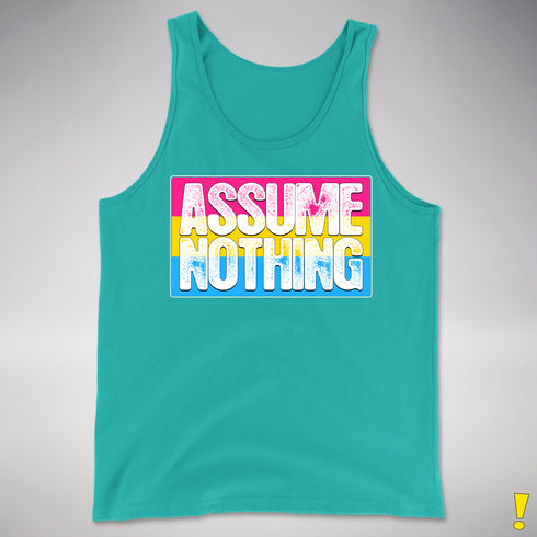 Assume Nothing Pansexual Pride Flag Premium Tank Top - Teal
