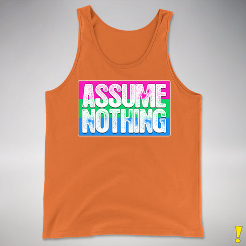 Assume Nothing Polysexual Pride Flag Premium Tank Top - Orange