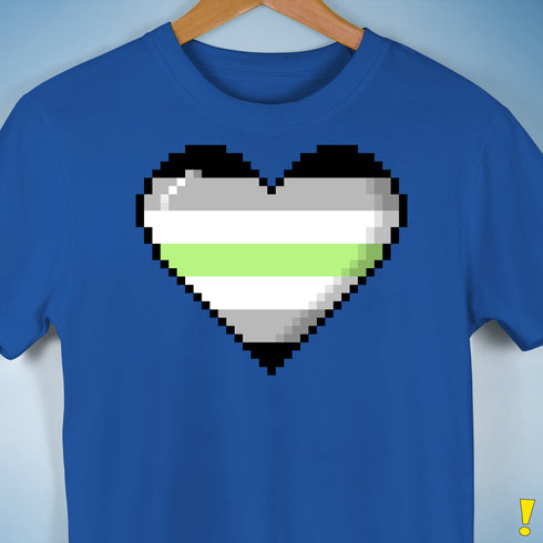 Agender Pride 8-Bit Pixel Heart Premium Unisex T-Shirt - Royal Blue