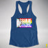Assume Nothing LGBTQ Progress Pride Flag Racerback Tank - Royal