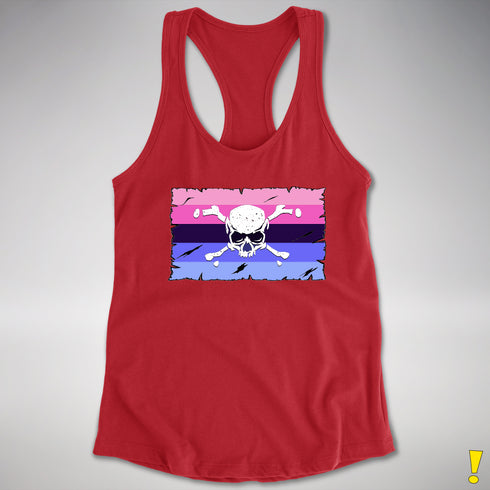 Omnisexual Pride Pirate Flag Racerback Tank - Red