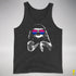 Pride Sloth Bisexual Flag Sunglasses Premium Tank Top - Charcoal Triblend