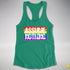 Assume Nothing LGBTQ Pride Flag Racerback Tank - Kelly Green