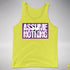 Assume Nothing Lesbian Labrys Pride Flag Premium Tank Top - Neon Yellow