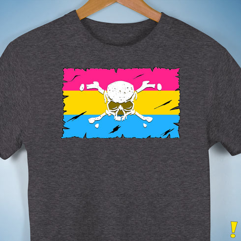 Pansexual Pride Pirate Flag Premium Unisex T-Shirt - Dark Grey Heather