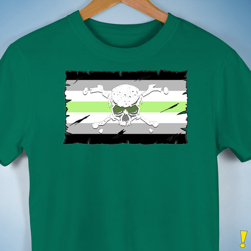 Agender Pride Pirate Flag Premium Unisex T-Shirt - Kelly Green