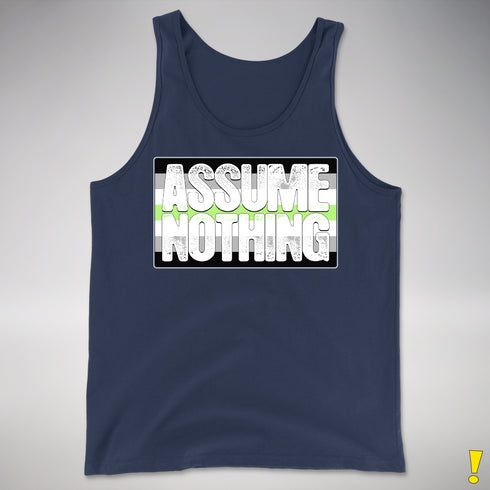 Assume Nothing Agender Pride Flag Premium Tank Top - Navy