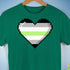 Agender Pride 8-Bit Pixel Heart Premium Unisex T-Shirt - Kelly Green