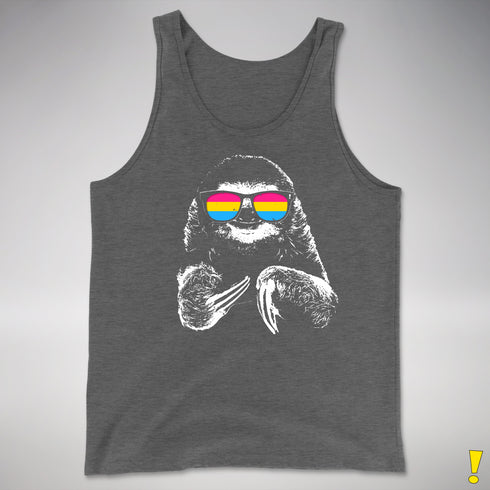 Pride Sloth Pansexual Flag Sunglasses Premium Tank Top - Deep Heather