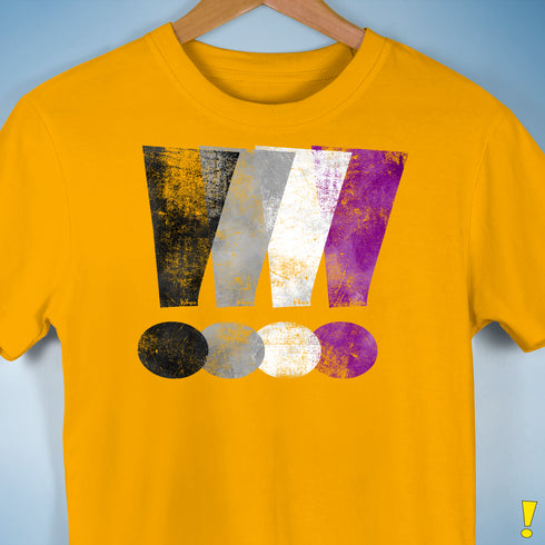 Asexual Pride Exclamation Points Premium Unisex T-Shirt - Gold