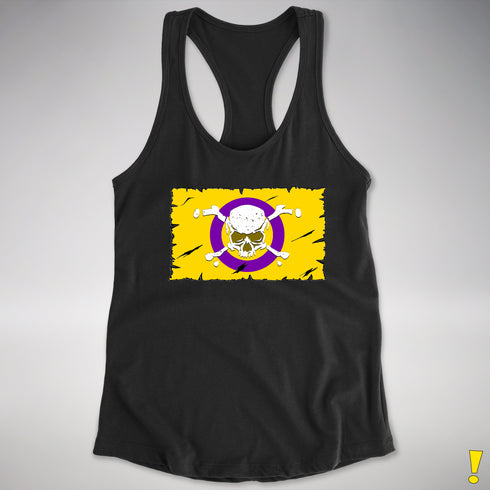 Intersex Pride Pirate Flag Racerback Tank - Black