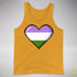 Genderqueer Pride 8-Bit Pixel Heart Premium Tank Top - Gold