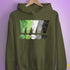 Distressed Aromantic Pride Exclamation Points Hoodie - Army