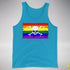 LGBTQ Rainbow Pride Pirate Flag Premium Tank Top - Neon Blue