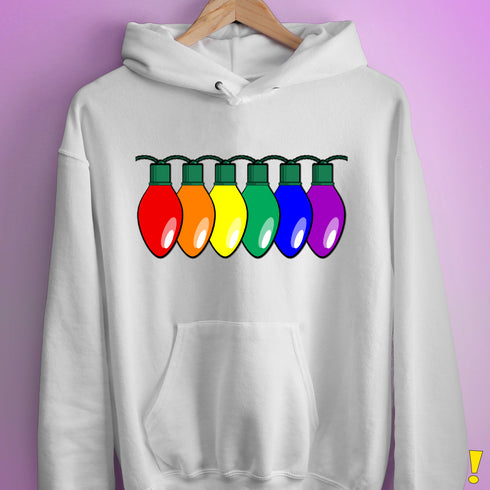 LGBTQ Pride Christmas Lights Hoodie - White