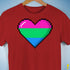 Polysexual Pride 8-Bit Pixel Heart Premium Unisex T-Shirt - Red