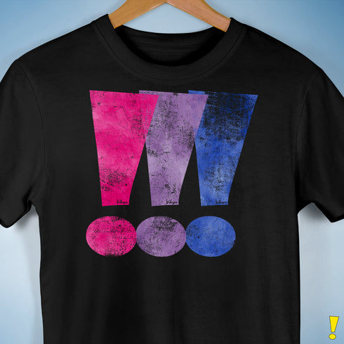 Bisexual Pride Exclamation Points Premium Unisex T-Shirt - Black