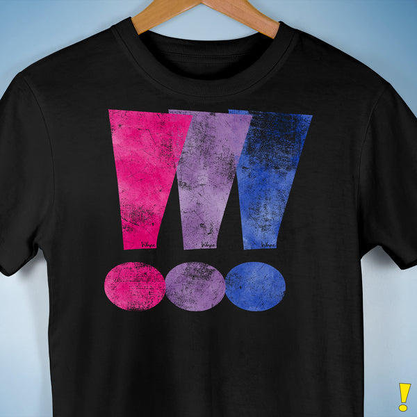 Bisexual Pride Exclamation Points Premium Unisex T-Shirt - Black