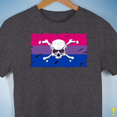 Bisexual Pride Pirate Flag Premium Unisex T-Shirt - Dark Grey Heather