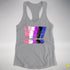 Genderfluid Pride Grunge Exclamation Points Racerback Tank - Heather Grey