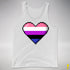 Genderfluid Pride Pixel Heart Premium Tank Top - White