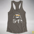 Pride Sloth Bear Pride Flag Sunglasses Women's Racerback Tank - Dark Grey