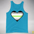 Agender Pride 8-Bit Pixel Heart Premium Tank Top - Neon Blue
