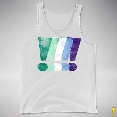 MLM Gay Pride Grunge Exclamation Points Premium Tank Top - White