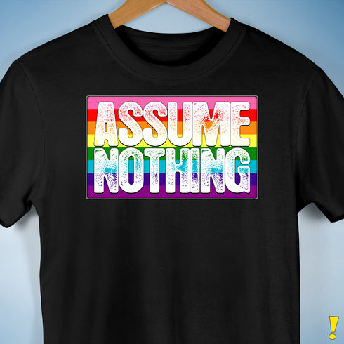 Assume Nothing Gilbert Baker Original LGBTQ Gay Pride Flag Premium - Black