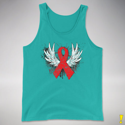 Winged Red Ribbon - World AIDS Day Premium Tank Top - Teal