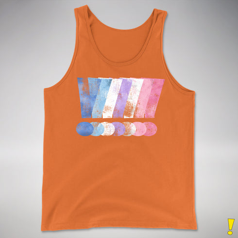 Bigender Pride Grunge Exclamation Points Premium Tank Top - Orange
