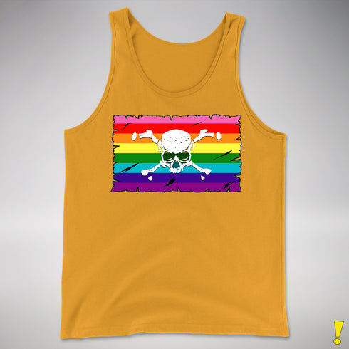 Gilbert Baker LGBTQ Pride Pirate Flag Premium Tank Top - Gold