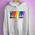 Distressed Philly LGBTQ Pride Whee! Exclamation Points Hoodie - White