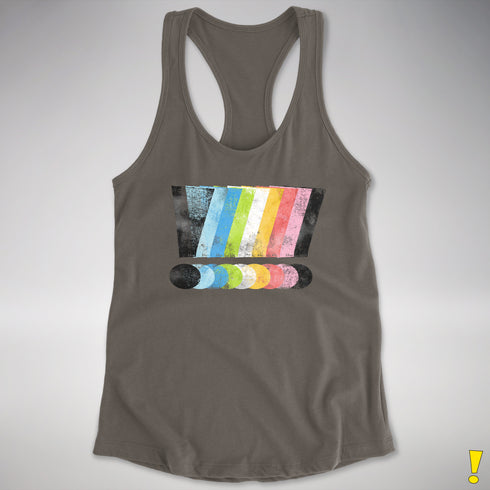 Queer Pride Grunge Exclamation Points Racerback Tank - Dark Grey