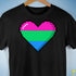 Polysexual Pride 8-Bit Pixel Heart Premium Unisex T-Shirt - Black