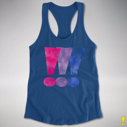 Bisexual Pride Exclamation Points Racerback Tank - Royal