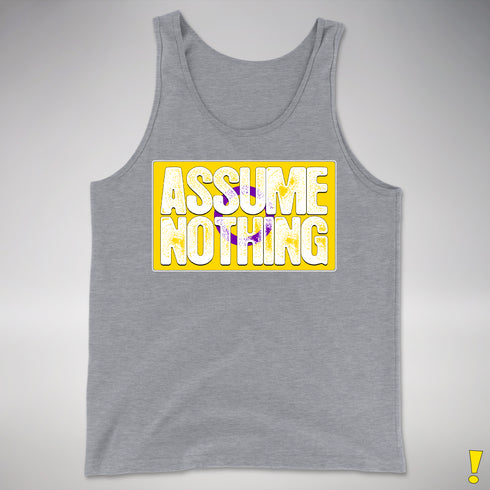 Assume Nothing Intersex Pride Flag Premium Tank Top - Grey Heather