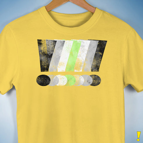 Agender Pride Grunge Exclamation Points Premium Unisex T-Shirt - Yellow