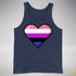Genderfluid Pride Pixel Heart Premium Tank Top - Navy