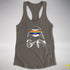 Pride Sloth LGBTQ Flag Sunglasses Women's Racerback Tank - Dark Grey