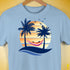 Lesbian Pride Hammock Summer Beach Sunset Premium Unisex T-Shirt - Baby Blue
