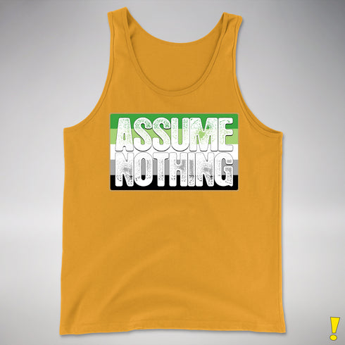 Assume Nothing Aromantic Pride Flag Premium Tank Top - Gold