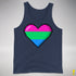Polysexual Pride Pixel Heart Premium Tank Top - Navy