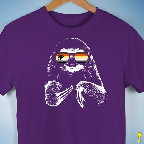 Pride Sloth Bear Pride Flag Sunglasses Premium Unisex T-Shirt - Purple