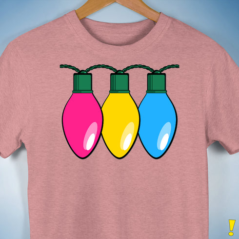 Pansexual Pride Christmas Lights Premium Unisex T-Shirt - Mauve Heather