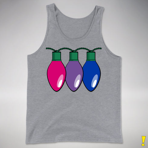 Bisexual Pride Christmas Lights Premium Tank Top - Grey Heather