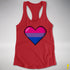 Bisexual Pride 8-Bit Pixel Heart Racerback Tank - Red