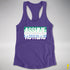 Assume Nothing Gay Male Pride Flag Racerback Tank - Purple