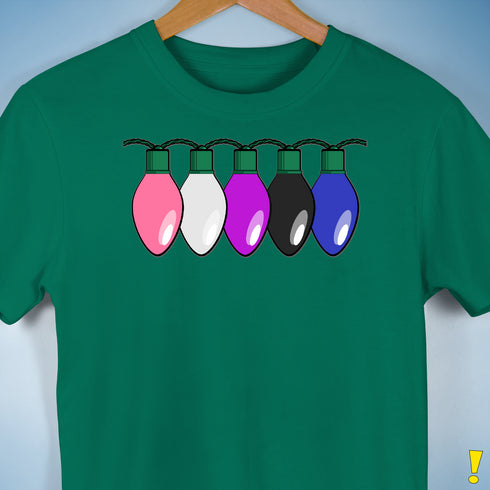 Genderfluid Pride Christmas Lights Premium Unisex T-Shirt - Kelly Green