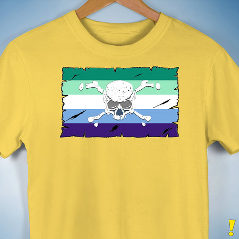 Gay Male Pride Pirate Flag Premium Unisex T-Shirt - Yellow